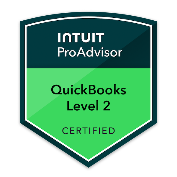 QuickBooks Online Certification Level 2 badge earned by Skylar Giron Sabillon