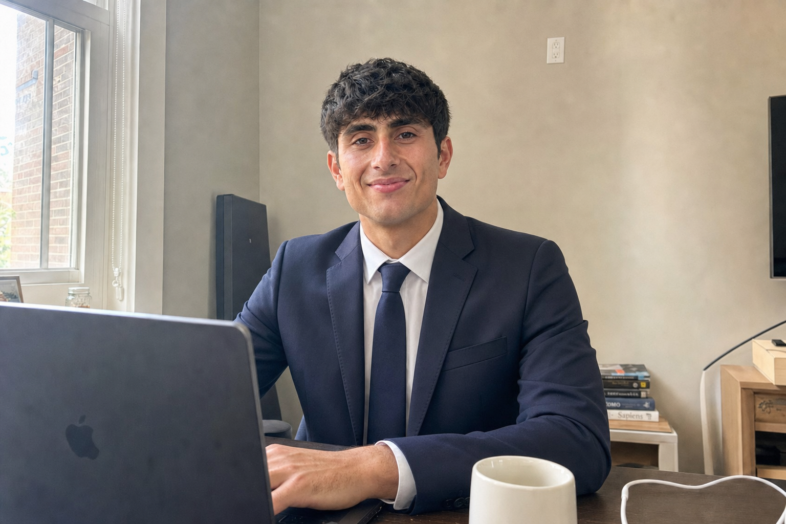 Small business owner reviewing financials